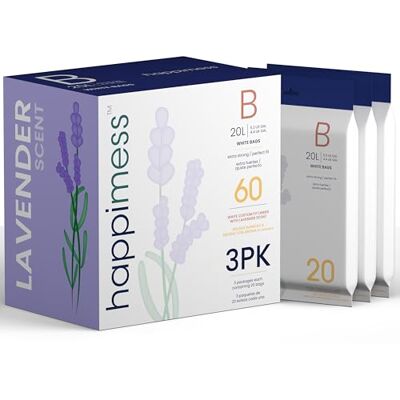 happimess HPM3101B-WHITE 5,3-Gallon lavendel doftande dragsko skräpbehållare, vit (60-Count, 3-pack med 20 liner) happimess HPM3101B-WHITE 5,3-Gallon lavendel doftande dragsko skräpbehållare, vit (60-Count, 3-pack med 20 liner)