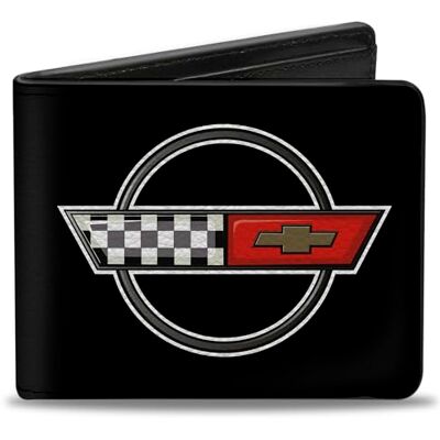 Buckle-Down Bifold plånbok för män corvette dubbelvikt, flerfärgad, 4 tum x 3,5 tum Buckle-Down Bifold plånbok för män corvette dubbelvikt, flerfärgad, 4 tum x 3,5 tum