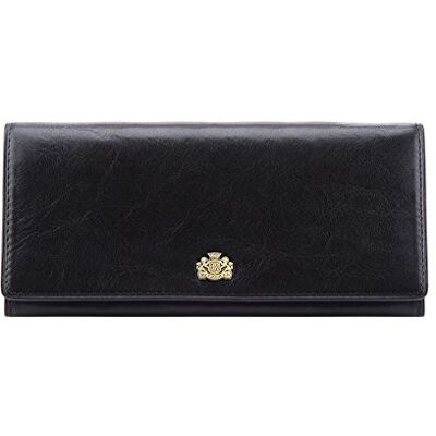 WITTCHEN plånbok av kohud Samling: Arizona med tryck knappsstängning gjord av högkvalitativa material elegant och klassisk Svart 19x9 cm WITTCHEN plånbok av kohud Samling: Arizona med tryck knappsstängning gjord av högkvalitativa material elegant och klassisk Svart 19x9 cm