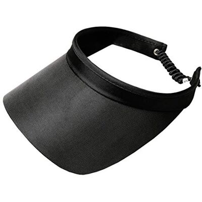 Glove It Handske det klassiskt solitt spiralvisir, dam visir hatt, solskydd för kvinnor, golfvisir med spole, visir för löpning, tennis, strand, svart Glove It Handske det klassiskt solitt spiralvisir, dam visir hatt, solskydd för kvinnor, golfvisir med spole, visir för löpning, tennis, strand, svart