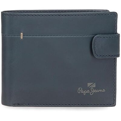 Pepe Jeans Staple Horisontell plånbok med blå klickstängning 11x8,5x1 cms Läder, Blå, Talla única, Horisontell plånbok med klickstängning Pepe Jeans Staple Horisontell plånbok med blå klickstängning 11x8,5x1 cms Läder, Blå, Talla única, Horisontell plånbok med klickstängning