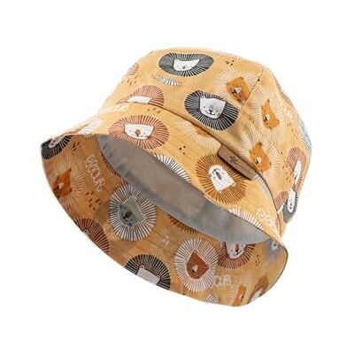 Sterntaler Unisex barnhatt av bomull tryckt med lejon solhatt, Guldbrun, 47 Sterntaler Unisex barnhatt av bomull tryckt med lejon solhatt, Guldbrun, 47