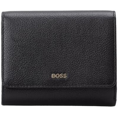 Boss Alyce Trifold Plånbok med tre dörrar för kvinnor, svart, Boss Alyce Trifold Plånbok med tre dörrar för kvinnor, svart,