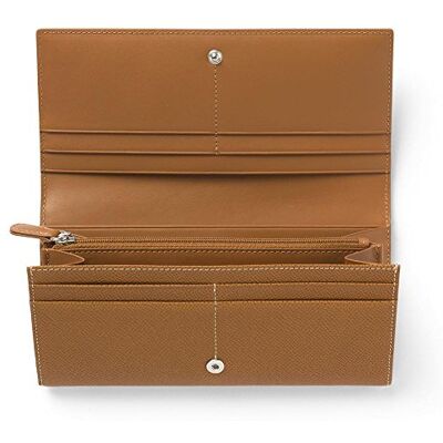 Graf von Faber-Castell 118963 Plånbok dam cognac, plånbok med tryckknapp Epsom, tillverkad av kalvskinn Graf von Faber-Castell 118963 Plånbok dam cognac, plånbok med tryckknapp Epsom, tillverkad av kalvskinn