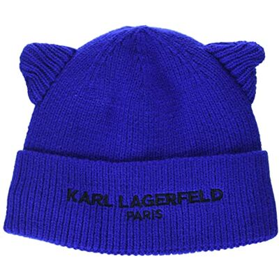 KARL LAGERFELD Paris mjuk kattöron pom mössa, BLÅ, One Size KARL LAGERFELD Paris mjuk kattöron pom mössa, BLÅ, One Size