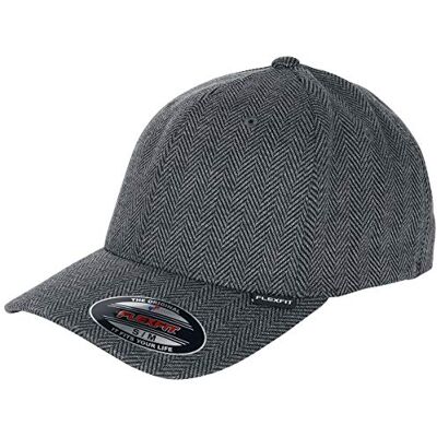 Flexfit mössa fiskben melange basebollkeps, svart/grå, S-M Flexfit mössa fiskben melange basebollkeps, svart/grå, S-M