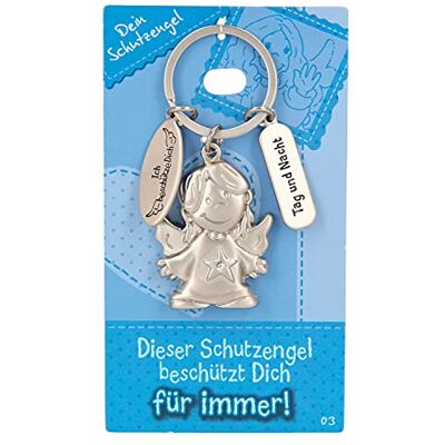 Depesche 7518-003 skyddsängel nyckelhänge av metall, lyckobringare med ängel, nyckelring och kärleksfullt budskap, som present till familjemedlemmar, vänner och bekanta Depesche 7518-003 skyddsängel nyckelhänge av metall, lyckobringare med ängel, nyckelring och kärleksfullt budskap, som present till familjemedlemmar, vänner och bekanta