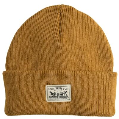 Levi's Backpatch Beanie för män, Gyllene brun X, one size Levi's Backpatch Beanie för män, Gyllene brun X, one size