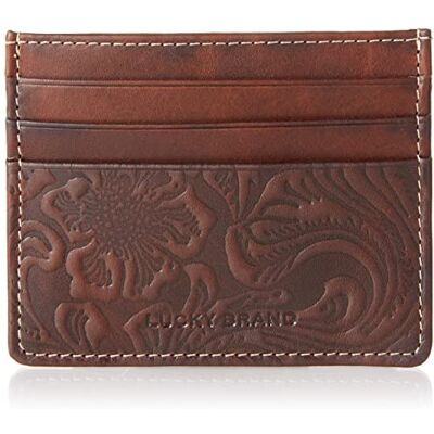 Lucky Brand Herr läder präglad RFID-kortfodral, brun, OSFA, brun, Taglia unica Lucky Brand Herr läder präglad RFID-kortfodral, brun, OSFA, brun, Taglia unica