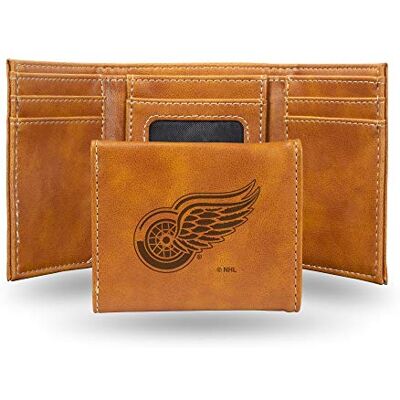 Rico Industries NHL Lasergraverad tredelad plånbok, brun Team Color 3.25 x 4-inches Rico Industries NHL Lasergraverad tredelad plånbok, brun Team Color 3.25 x 4-inches