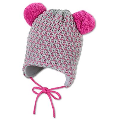 Sterntaler Bebis, flicka, mössa, baby, tofsmössa, struktur, mössa – baby – stickad med öronlappar och knytband – beige, Hortensie, 47 Sterntaler Bebis, flicka, mössa, baby, tofsmössa, struktur, mössa – baby – stickad med öronlappar och knytband – beige, Hortensie, 47