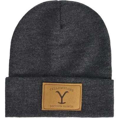 Concept One Yellowstone Dutton Ranch mössa hatt, vinter stickad mössa med manschett, grå, en storlek, grå, en storlek, Grå, one size Concept One Yellowstone Dutton Ranch mössa hatt, vinter stickad mössa med manschett, grå, en storlek, grå, en storlek, Grå, one size