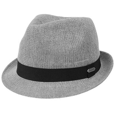CHILLOUTS Bardolino Trilby Bomullshatt Damer/Herrar solhatt strandhatt med grosgrain band Sommar Vår-sommar L (58-59 cm) grå CHILLOUTS Bardolino Trilby Bomullshatt Damer/Herrar solhatt strandhatt med grosgrain band Sommar Vår-sommar L (58-59 cm) grå