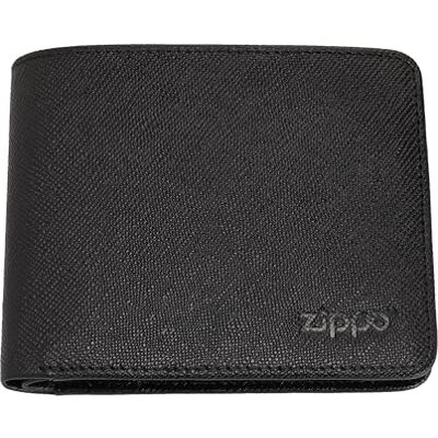 Zippo -plånbok – Saffianoläder – Svart – Portmonnä med RFID-skydd – Sedelklämma – Perfekt för kort och sedlar Zippo -plånbok – Saffianoläder – Svart – Portmonnä med RFID-skydd – Sedelklämma – Perfekt för kort och sedlar
