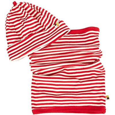 loud + proud unisex babyset slanghalsduk, GOTS certifierad beanie-mössa, Tomat, 45-48 loud + proud unisex babyset slanghalsduk, GOTS certifierad beanie-mössa, Tomat, 45-48