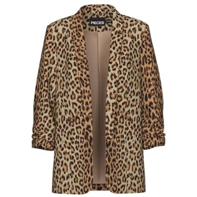 PIECES Damblazer, Naturligt/AOP: Leo, L PIECES Damblazer, Naturligt/AOP: Leo, L