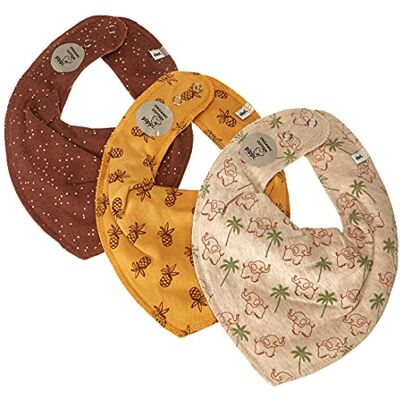 Pippi Unisex baby triangel haklapp, sköldpadda skal, En Storlek Pippi Unisex baby triangel haklapp, sköldpadda skal, En Storlek