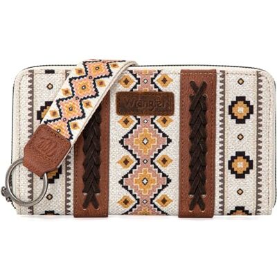 Wrangler Western Wallet Purse for Women with Aztec Southwestern Wristlet Strap Boho Women Purse Bi-fold Wallet CY-WG2202-W006CF Wrangler Western Wallet Purse for Women with Aztec Southwestern Wristlet Strap Boho Women Purse Bi-fold Wallet CY-WG2202-W006CF