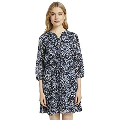 TOM TAILOR Damer Chiffongklänning med blommigt tryck 1021386, 24590 Blue Flower Design, 36 TOM TAILOR Damer Chiffongklänning med blommigt tryck 1021386, 24590 Blue Flower Design, 36