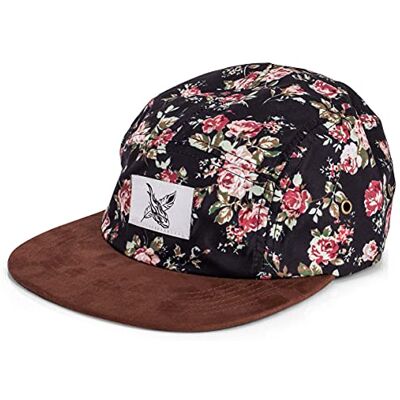 Blackskies 5-panel keps med blommönster unisex baseballkeps, Svart skönhet vol. II, en storlek Blackskies 5-panel keps med blommönster unisex baseballkeps, Svart skönhet vol. II, en storlek