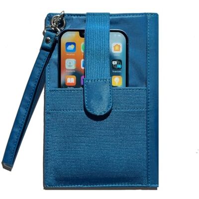 Big Skinny Dam Plus Size myPhone Bi-Fold Slim Wallet, rymmer upp till 20 kort, havsblå Big Skinny Dam Plus Size myPhone Bi-Fold Slim Wallet, rymmer upp till 20 kort, havsblå
