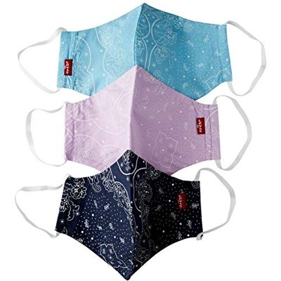 Levi's Unisex 3-pack bandana återanvändbart ansiktsskydd, Blå/lila/topas, S Levi's Unisex 3-pack bandana återanvändbart ansiktsskydd, Blå/lila/topas, S