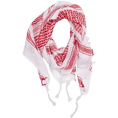 Mil-Tec Unbekannt halsduk, Shemagh, 110 x 110 cm, vit/röd Mil-Tec Unbekannt halsduk, Shemagh, 110 x 110 cm, vit/röd