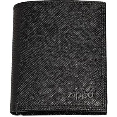 Zippo -plånbok – Saffiano-läder – Svart – Portmonnä för dam och herr– Portmonnä med RFID-skydd – Perfekt för kort och sedlar Zippo -plånbok – Saffiano-läder – Svart – Portmonnä för dam och herr– Portmonnä med RFID-skydd – Perfekt för kort och sedlar