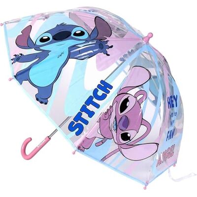 CERDÁ LIFE'S LITTLE MOMENTS Disney-paraply för barn med frost, Musse och Mimmi och Stitch – barnparaply vind- och vattenfast med färgglad design och ergonomiskt handtag, Stygning, Standard CERDÁ LIFE'S LITTLE MOMENTS Disney-paraply för barn med frost, Musse och Mimmi och Stitch – barnparaply vind- och vattenfast med färgglad design och ergonomiskt handtag, Stygning, Standard