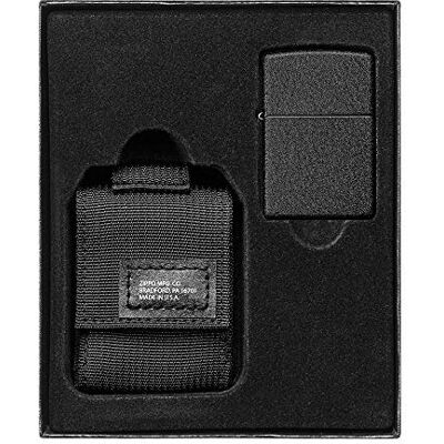 Zippo Unisex's Black Tactical Pouch Crackle Windproof Lighter Gift Set, en storlek Zippo Unisex's Black Tactical Pouch Crackle Windproof Lighter Gift Set, en storlek