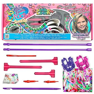 Rainbow Loom 494 R0054 EA hårvävstol studio-dubbel, rosa Rainbow Loom 494 R0054 EA hårvävstol studio-dubbel, rosa