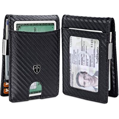 TRAVANDO sedelklämma plånbok Atlanta – herrplånböcker smal framficka RFID-blockerande korthållare minimalistisk mini bifold presentförpackning – svart – liten TRAVANDO sedelklämma plånbok Atlanta – herrplånböcker smal framficka RFID-blockerande korthållare minimalistisk mini bifold presentförpackning – svart – liten