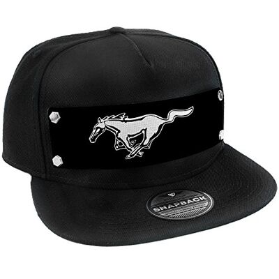 Buckle-Down Unisex Snapback Hat-Mustang Ponny Logo Vit/Svart, flerfärgad, one size Buckle-Down Unisex Snapback Hat-Mustang Ponny Logo Vit/Svart, flerfärgad, one size