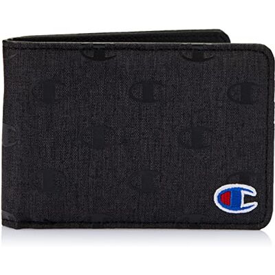 Champion Unisex grafisk dubbelvikt plånbok, Tvättad svart, en storlek Champion Unisex grafisk dubbelvikt plånbok, Tvättad svart, en storlek