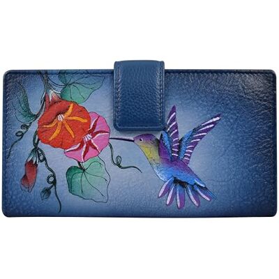 Anna by Anuschka kvinnors original läder handmålad tvåfaldig organiseringsplånbok, kolibri glory, en storlek Anna by Anuschka kvinnors original läder handmålad tvåfaldig organiseringsplånbok, kolibri glory, en storlek