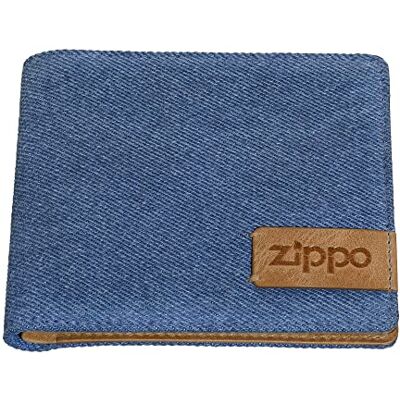 Zippo -plånbok – Läder, denim – Brun, blå – Herrplånbok – Portmonnä med RFID-skydd – Myntfack – Perfekt för kort och sedlar Zippo -plånbok – Läder, denim – Brun, blå – Herrplånbok – Portmonnä med RFID-skydd – Myntfack – Perfekt för kort och sedlar