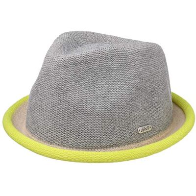 CHILLOUTS Boston Pork Pie Hatt Damer/Herrar sommarhatt tyghatt Trilby Vår-sommar Sommar M (56-57 cm) grå-gul CHILLOUTS Boston Pork Pie Hatt Damer/Herrar sommarhatt tyghatt Trilby Vår-sommar Sommar M (56-57 cm) grå-gul