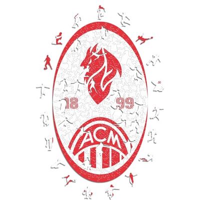 Iconic AC Milan - Retro Logo - Trä Pussel S Iconic AC Milan - Retro Logo - Trä Pussel S