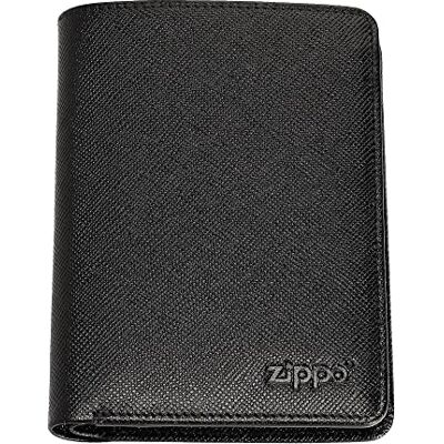 Zippo -plånbok – Saffiano-läder – Svart – Portmonnä för dam och herr– Portmonnä med RFID-skydd – Perfekt för kort och sedlar Zippo -plånbok – Saffiano-läder – Svart – Portmonnä för dam och herr– Portmonnä med RFID-skydd – Perfekt för kort och sedlar