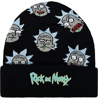 Concept One Unisex vuxen Rick and Morty logo Rick Sanchez huvud stickad manschett mössa hatt, svart, en storlek US, Svart, one size Concept One Unisex vuxen Rick and Morty logo Rick Sanchez huvud stickad manschett mössa hatt, svart, en storlek US, Svart, one size