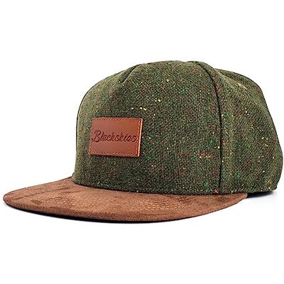 Blackskies Obsidian Snapback Cap svart vinröd brun grå mocka unisex baseballmössa ull, Obsidian – grön-brun, En Storlek Blackskies Obsidian Snapback Cap svart vinröd brun grå mocka unisex baseballmössa ull, Obsidian – grön-brun, En Storlek
