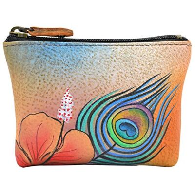 Anuschka Dam Coin Pouch Ac myntväska, Påfågel blomma, Einheitsgröße Anuschka Dam Coin Pouch Ac myntväska, Påfågel blomma, Einheitsgröße