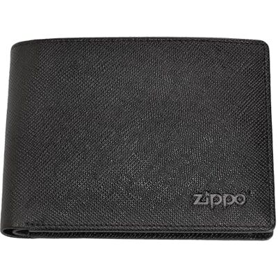 Zippo -plånbok – Saffianoläder – Svart – Portmonnä med RFID-skydd – Myntfack – Perfekt för kort och sedlar Zippo -plånbok – Saffianoläder – Svart – Portmonnä med RFID-skydd – Myntfack – Perfekt för kort och sedlar
