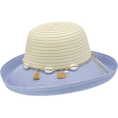 CHILLOUTS Damer Marigot hatt solhatt, naturlig/blå, S-M CHILLOUTS Damer Marigot hatt solhatt, naturlig/blå, S-M