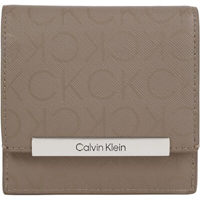 Calvin kvinnors Ck Linear Sm Trifold_Mono K60k612443 plånbok, Brun (Cinder Monogram Pu), OS Calvin kvinnors Ck Linear Sm Trifold_Mono K60k612443 plånbok, Brun (Cinder Monogram Pu), OS