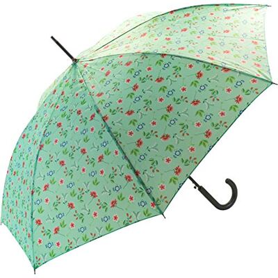 Susino Kvinnors spö/rak paraply med blommigt tryck, Färg: grön, Diamètre 105 CM, Paraply Susino Kvinnors spö/rak paraply med blommigt tryck, Färg: grön, Diamètre 105 CM, Paraply