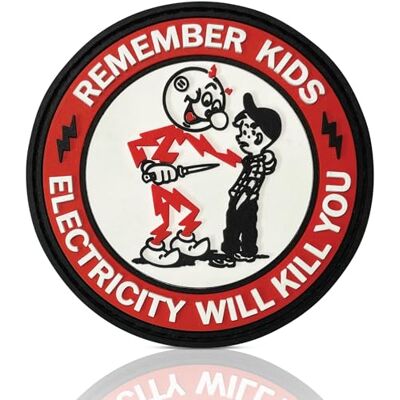 EPIC Goods Reddy Kilowatt PVC-lapp Remember Kids Electricity Will Kill You Rolig Morale Patch för hård hatt, väst, växelväska, ryggsäckar Lineman, elektriker, byggarbetare gåvor EPIC Goods Reddy Kilowatt PVC-lapp Remember Kids Electricity Will Kill You Rolig Morale Patch för hård hatt, väst, växelväska, ryggsäckar Lineman, elektriker, byggarbetare gåvor