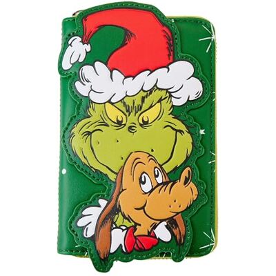 Loungefly Dr. Seuss' How The Grinchen stal jul! Jultomten cosplay dragkedja runt plånbok, grön, en storlek Loungefly Dr. Seuss' How The Grinchen stal jul! Jultomten cosplay dragkedja runt plånbok, grön, en storlek