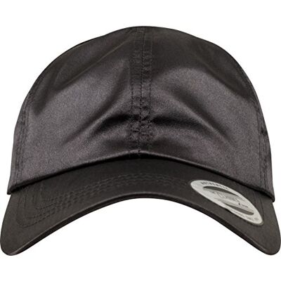 Flexfit Low Profile satinkeps unisex keps för kvinnor och män av glänsande satintyg, svart, En Storlek Flexfit Low Profile satinkeps unisex keps för kvinnor och män av glänsande satintyg, svart, En Storlek
