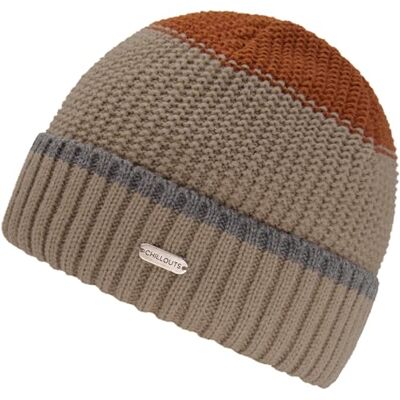 CHILLOUTS Contrast Colour Beanie Damer/Herrar stickad mössa med foder Vinter höst-vinter One Size beige CHILLOUTS Contrast Colour Beanie Damer/Herrar stickad mössa med foder Vinter höst-vinter One Size beige